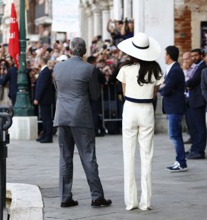 Amal Alamuddin wedding outfit with George Clooney at the signing the official wedding register.jpg